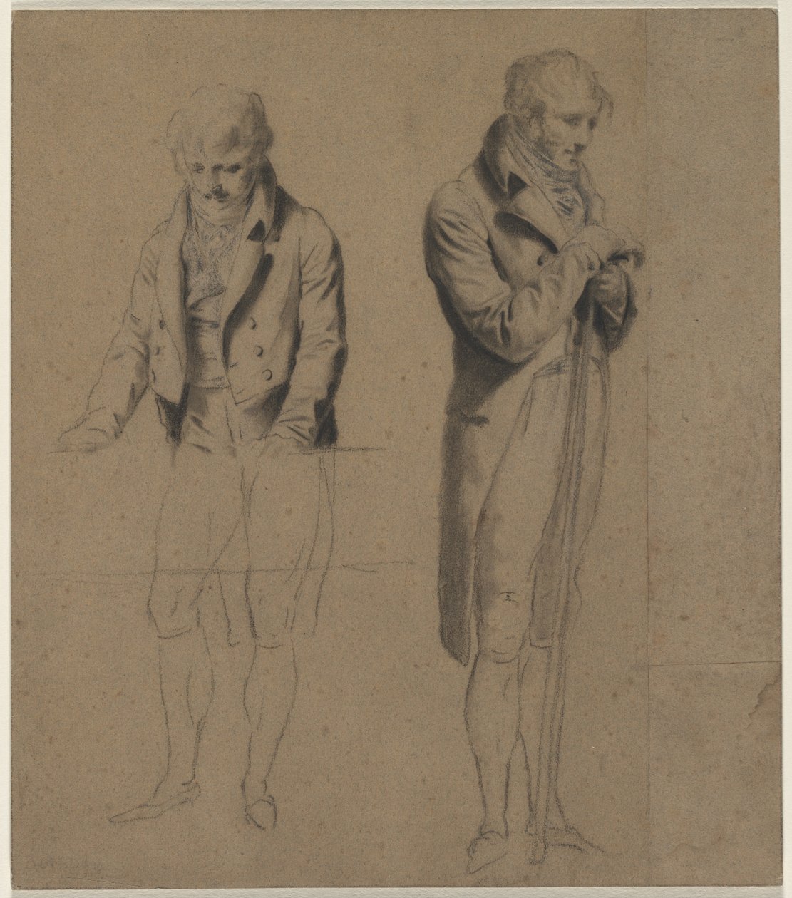 Deux figures debout (étude pour Une partie de billard) - Louis Leopold Boilly