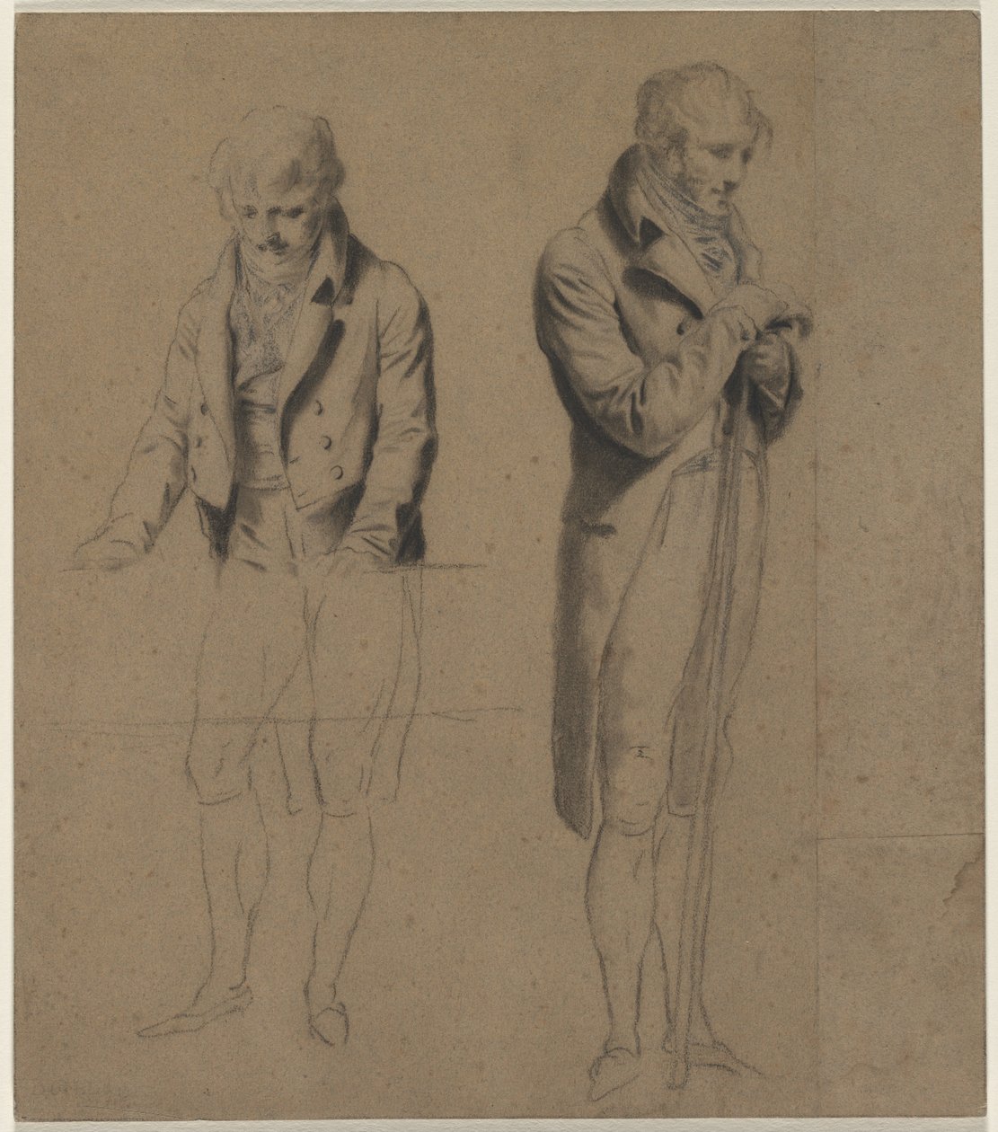 Deux figures debout, étude pour Une partie de billard - Louis Leopold Boilly