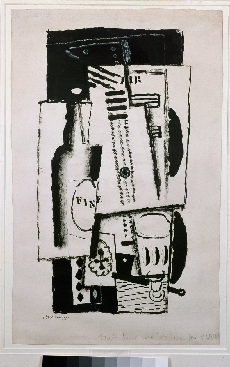 Nature morte, étude pour une peinture sur verre - Louis Marcoussis