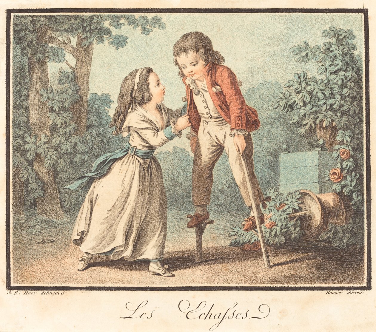 Les Échasses - Louis Marin Bonnet after Jean Baptiste Hüet, I