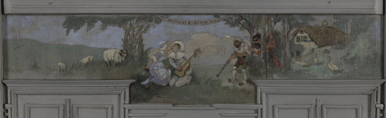 Pierrot et Colombine - Modèle pour la salle à manger de Jean Coquelin, Villa Longchamp, Neuilly, vers 1900 - Louis Morin