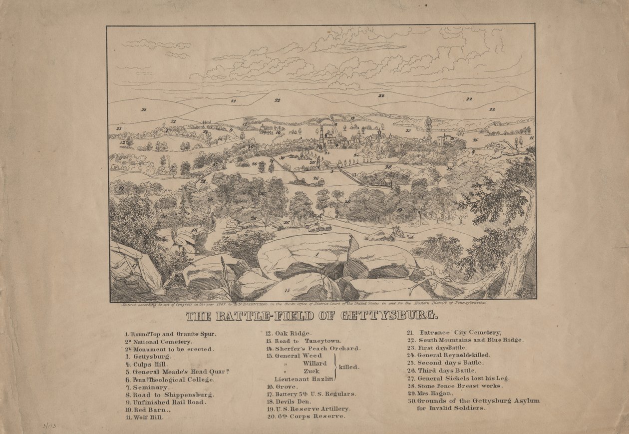 Le champ de bataille de Gettysburg, vers 1867 - Louis N. Rosenthal