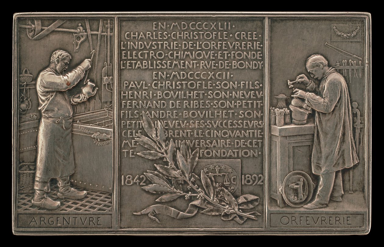 Cinquantième Anniversaire de la Compagnie Christofle, 1842-1892 [revers] - Louis Oscar Roty