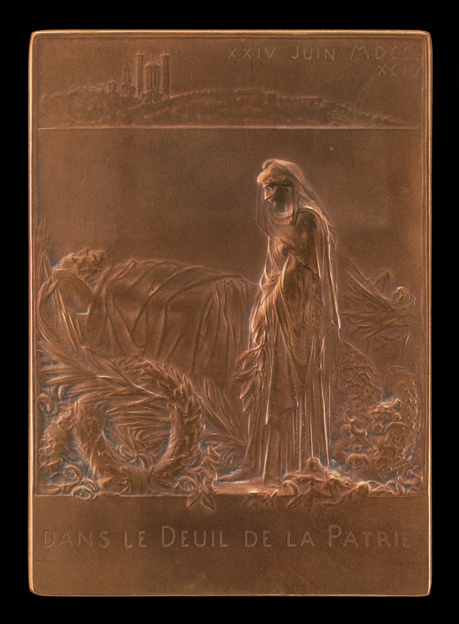 La France pleurant le Président de la République [verso], 1894 - Louis Oscar Roty