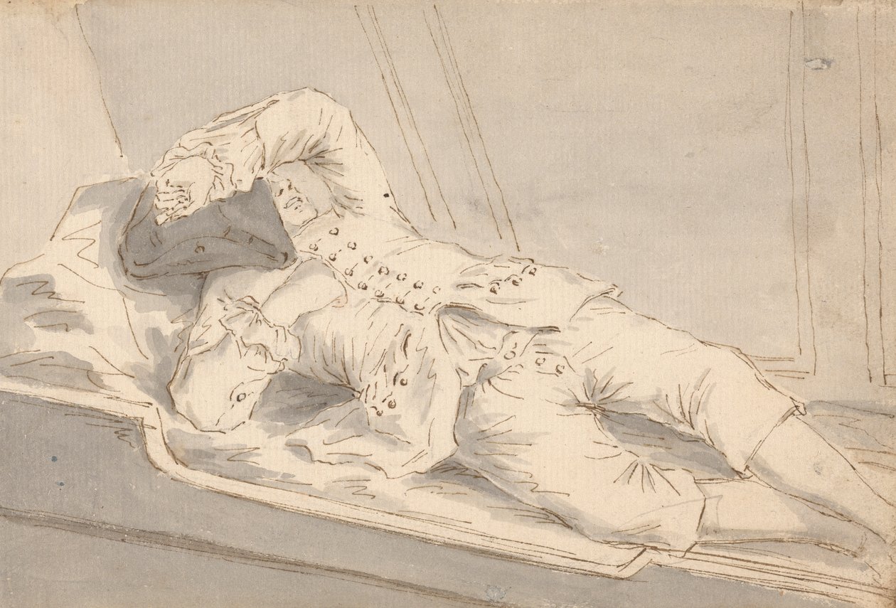 Homme endormi dans une couchette à bord d