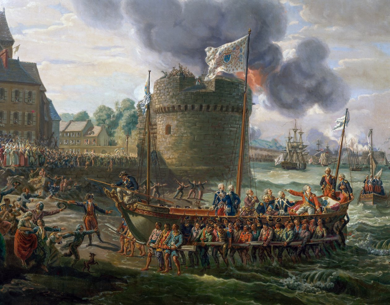 Louis XVI visitant le port de Cherbourg, 23 juin - Louis Philippe Crepin
