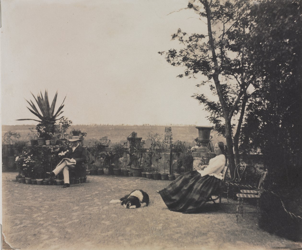 Sans titre (Homme et femme se relaxant) - Louis Pierre Theophile Dubois de Nehaut