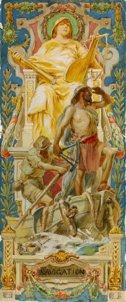 Navigation (étude pour le panel, Old Senate Office Building) - Louis Schaettle