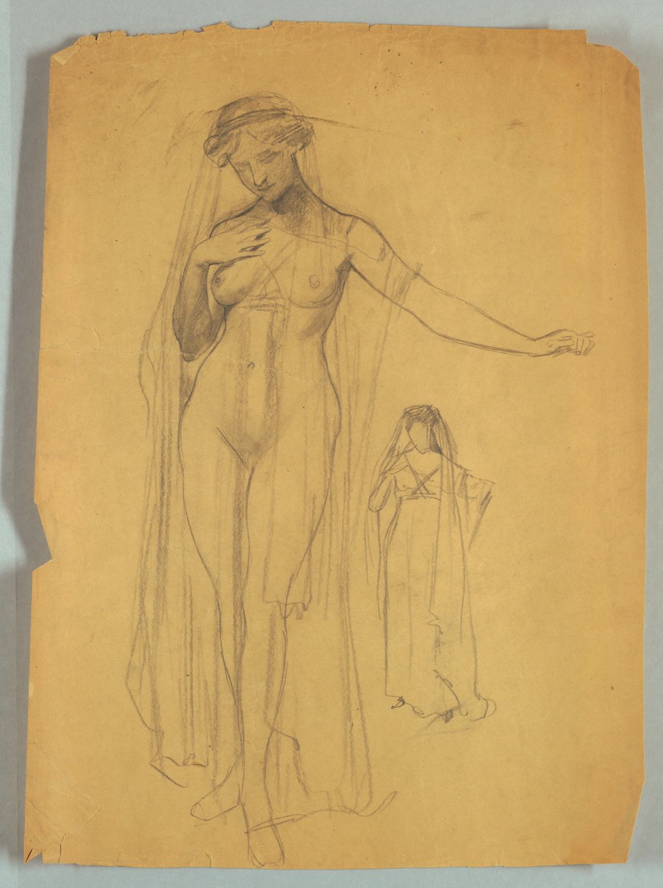 Étude de figure nue voilée - Louis Schaettle