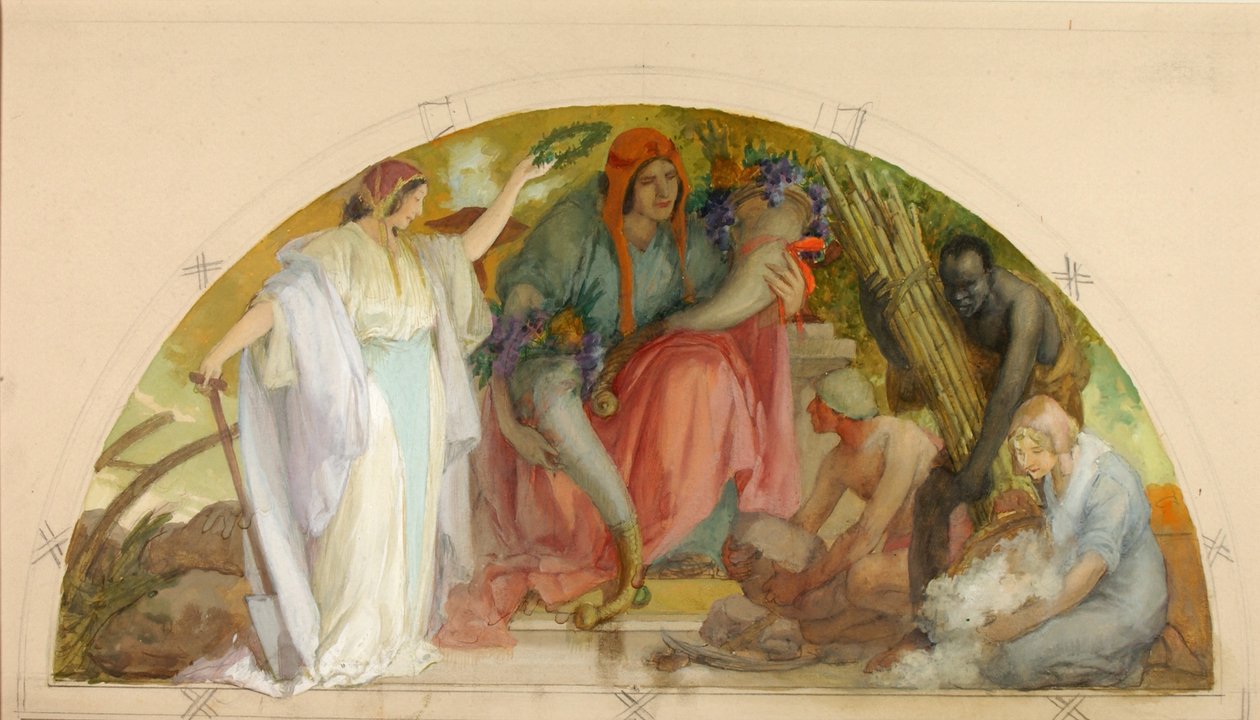 Richesse du sol (étude pour lunette, Old Senate Office Building) - Louis Schaettle
