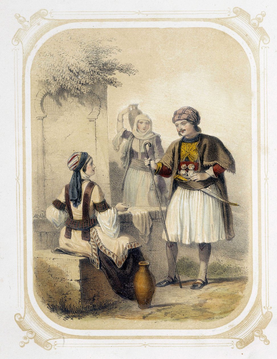 Habitants de la Grèce - dans "Album du jeune voyageur", illustré par Louis Lassalle - Louis Simon Lassalle