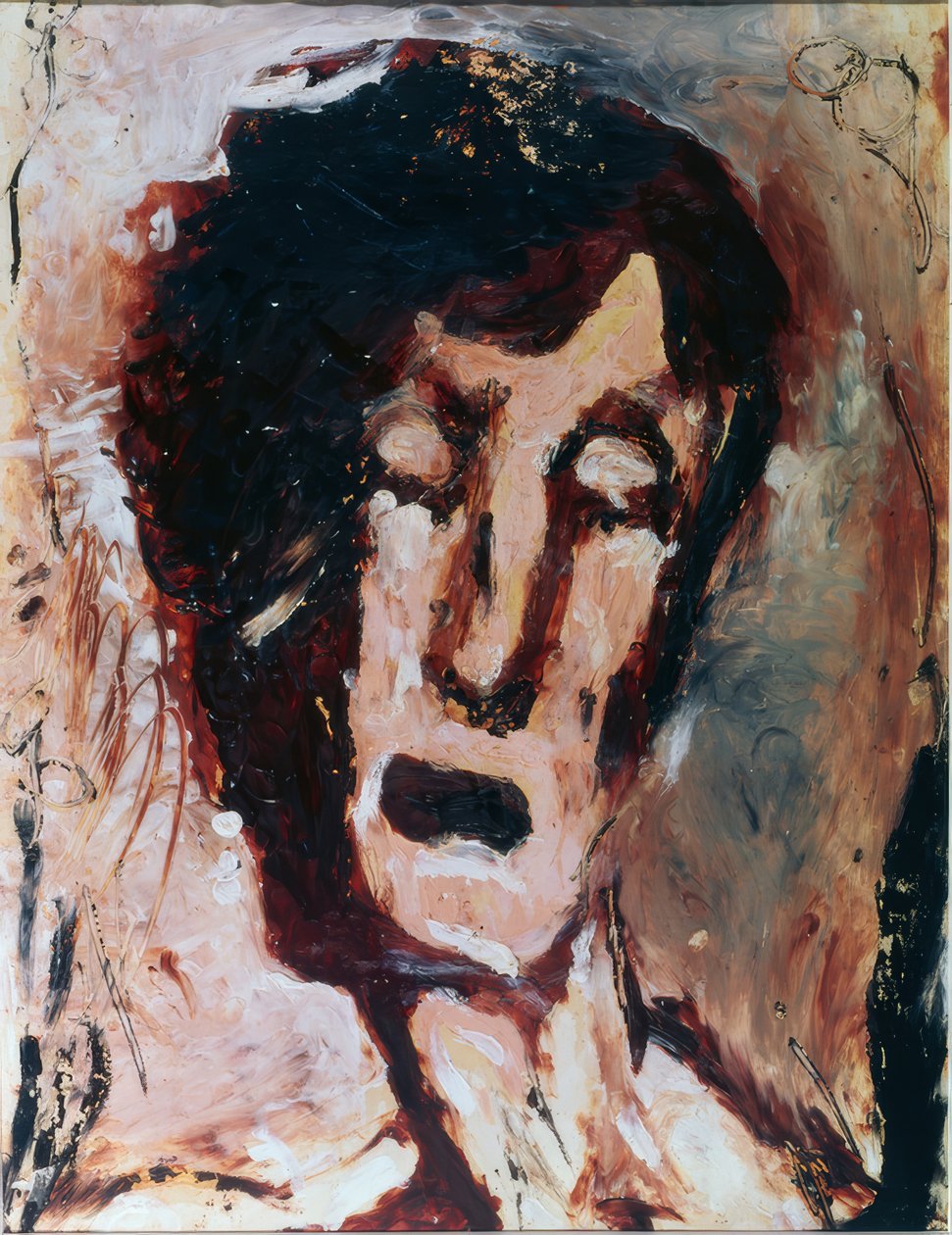 Visage de face avec les yeux fermés - Louis Soutter