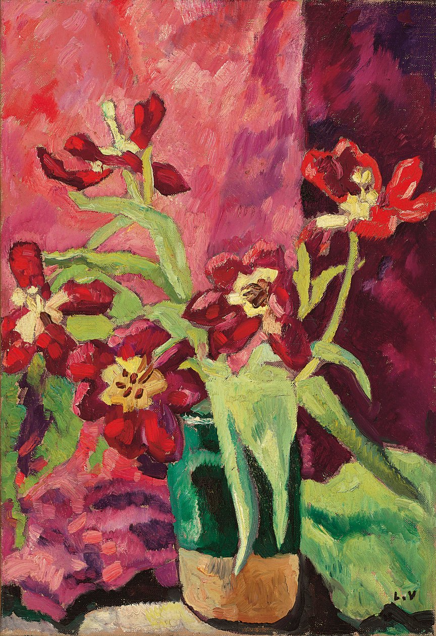 Vase, tulipes rouges - Louis Valtat