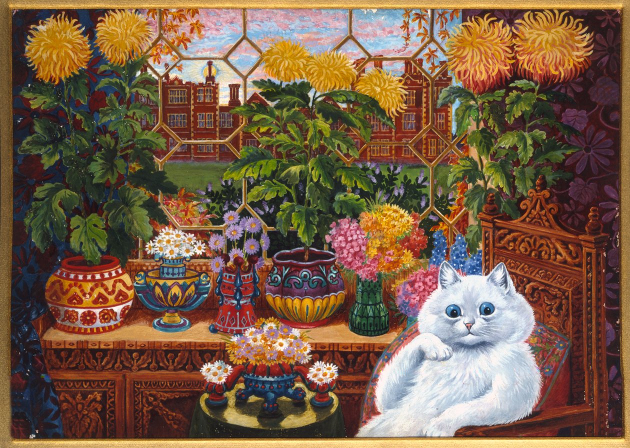 Maître du collège des chats (gouache) - Louis Wain