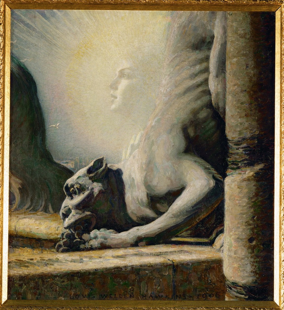 Le sphinx et la chimere (painting on canvas) - Louis Welden Hawkins