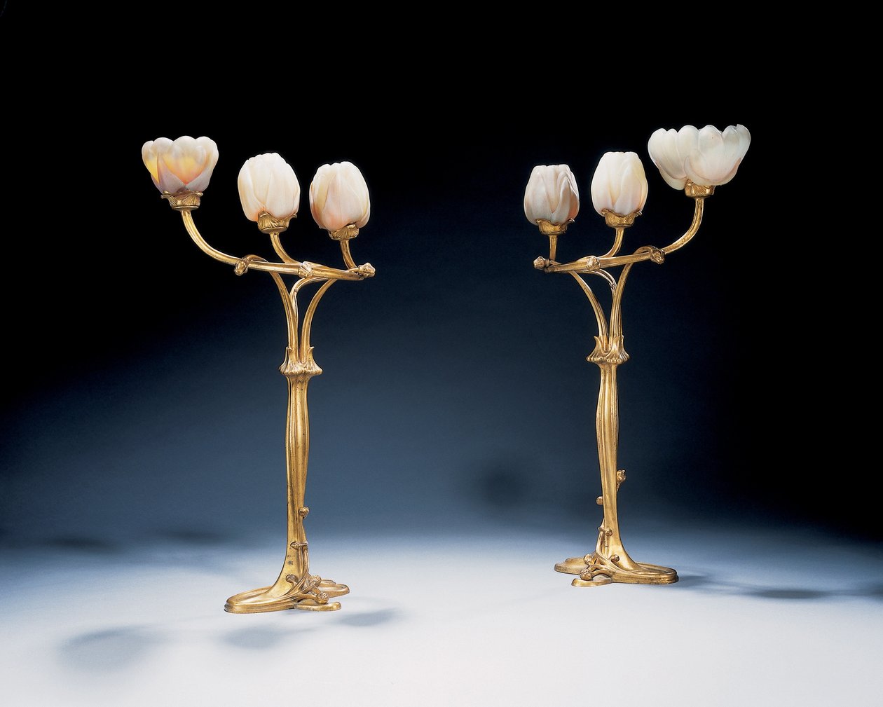 Lampes Magnolia - Louis and Daum Auguste  Majorelle