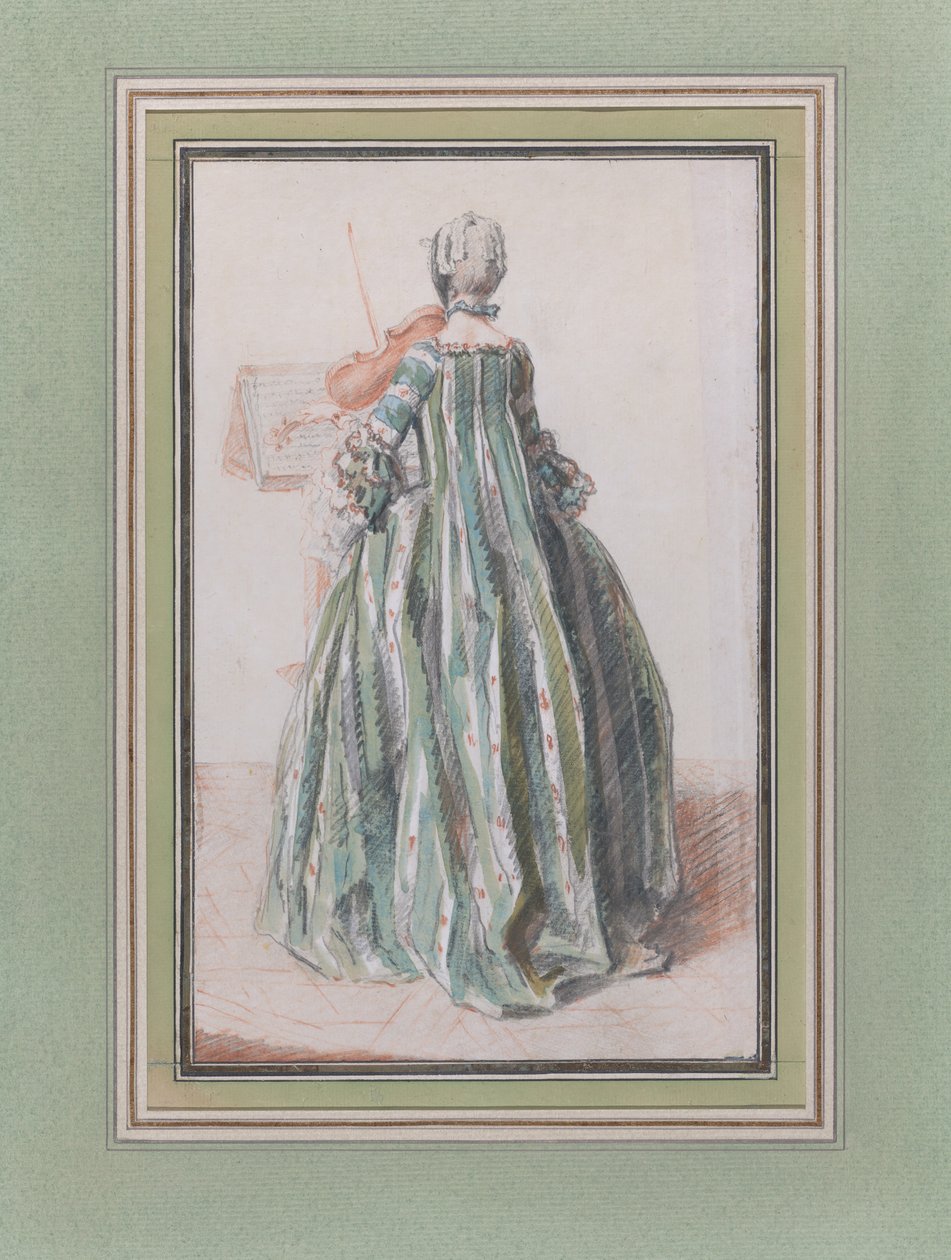 Femme jouant du violon, vue de dos - Louis de Carmontelle