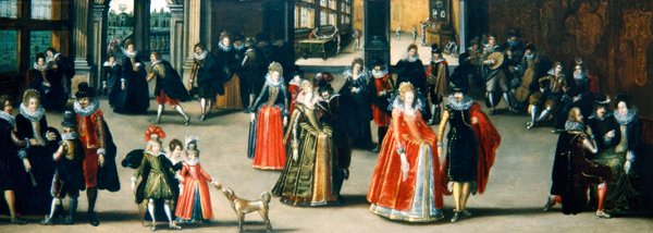 Figures élégantes dansant à l
