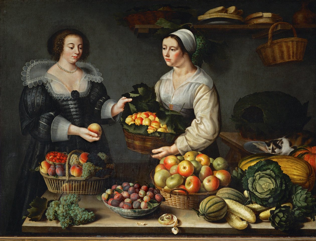 La marchande de fruits et legumes - The greengrocer … - Louise (circle of) Moillon