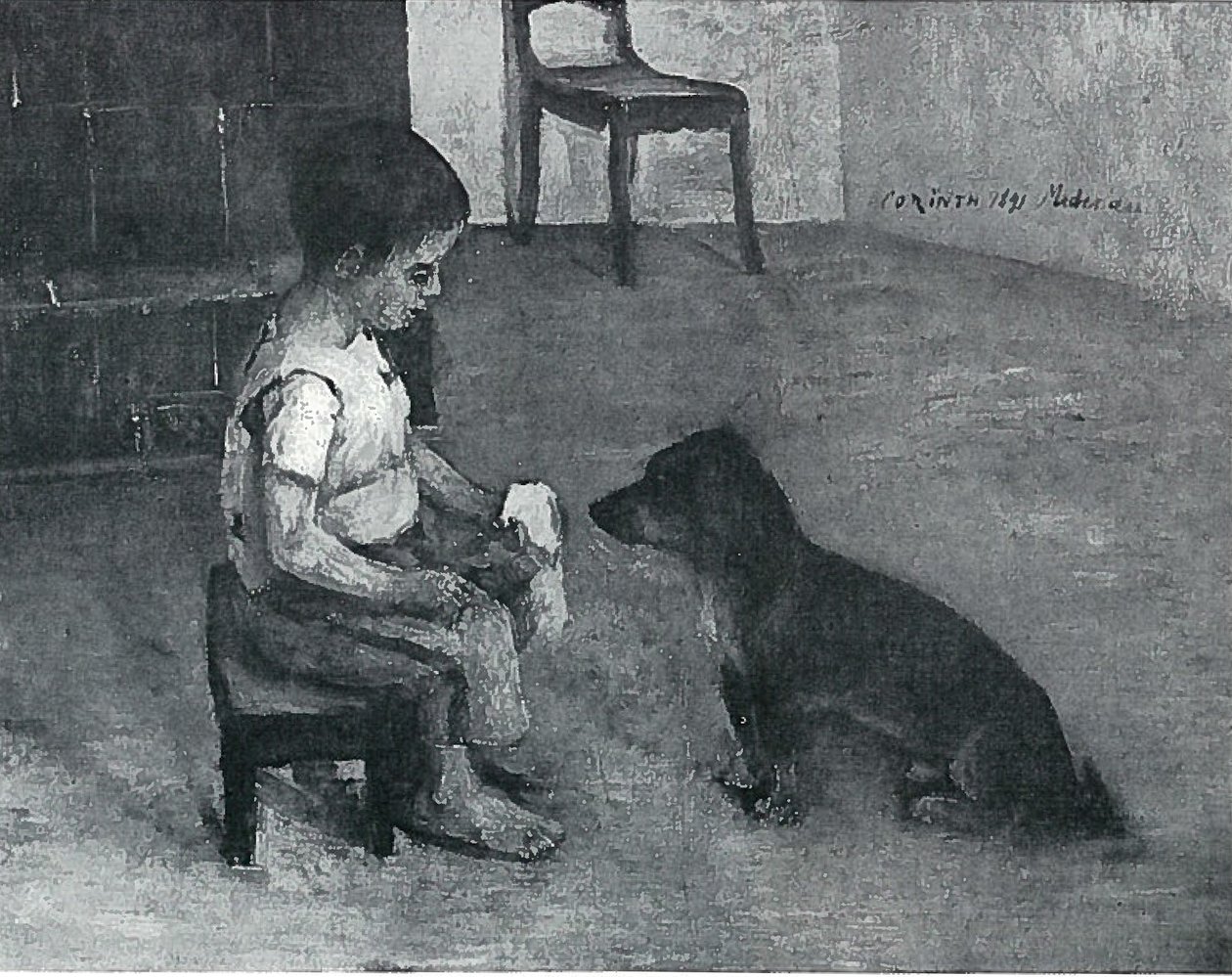 Enfant avec tartine et chien - Lovis Corinth