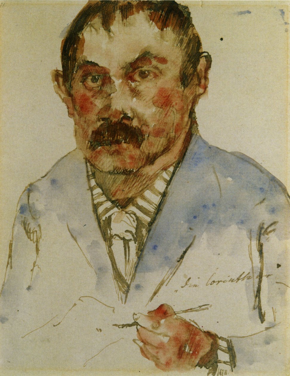 Autoportrait avec pinceau à la main - Lovis Corinth