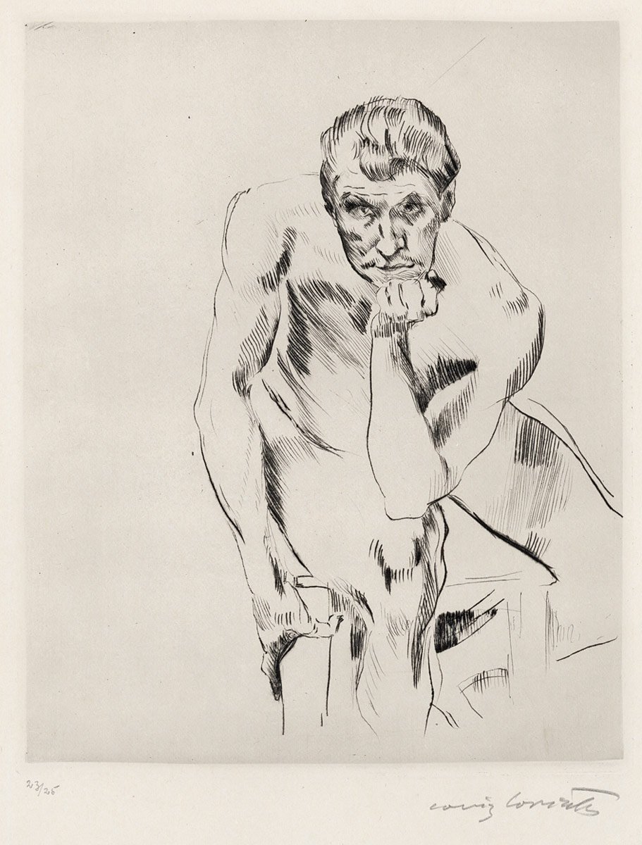 Homme assis nu, pensant - Lovis Corinth