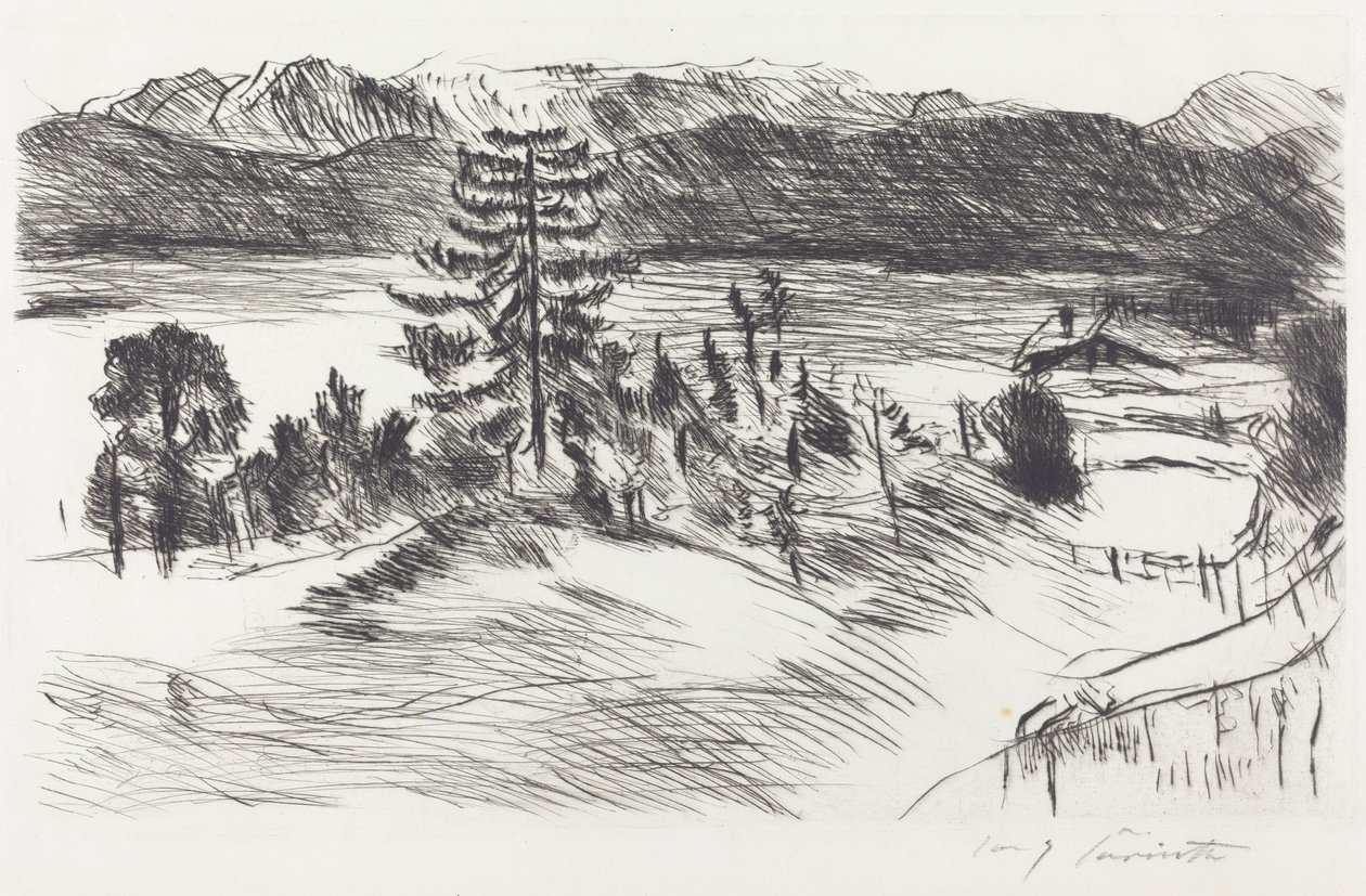 Grande paysage de la mer de Walchen - Lovis Corinth