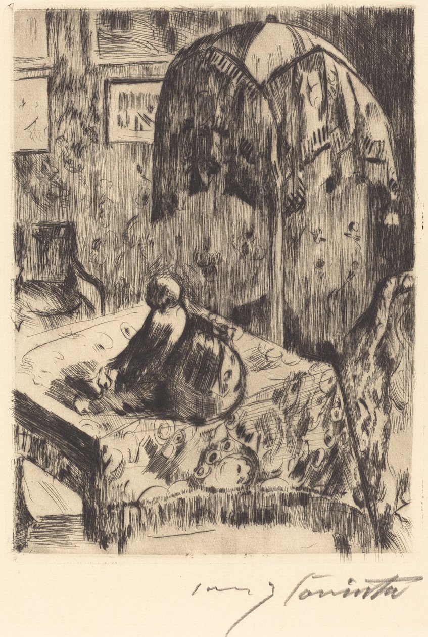 Intérieur avec lampe de sol - Lovis Corinth
