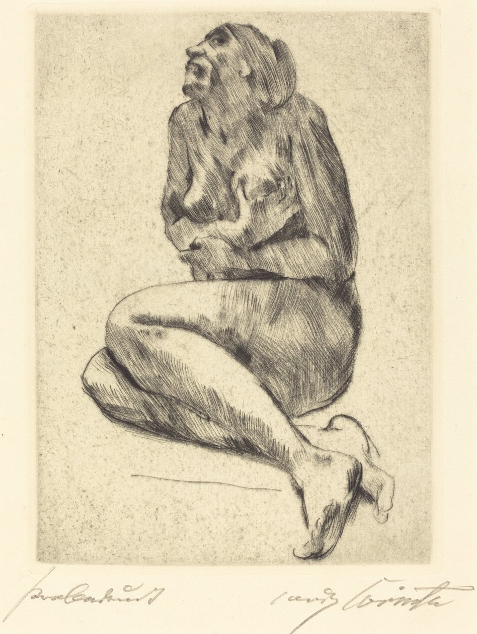 Kauernder weiblicher akt - Lovis Corinth