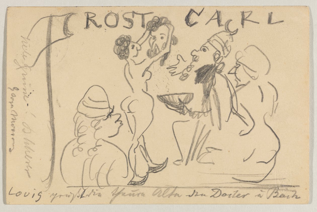 Lovis Corinth à Carl Strathmann : Carte postale, cachet postal du 22 mai 1905 - Lovis Corinth