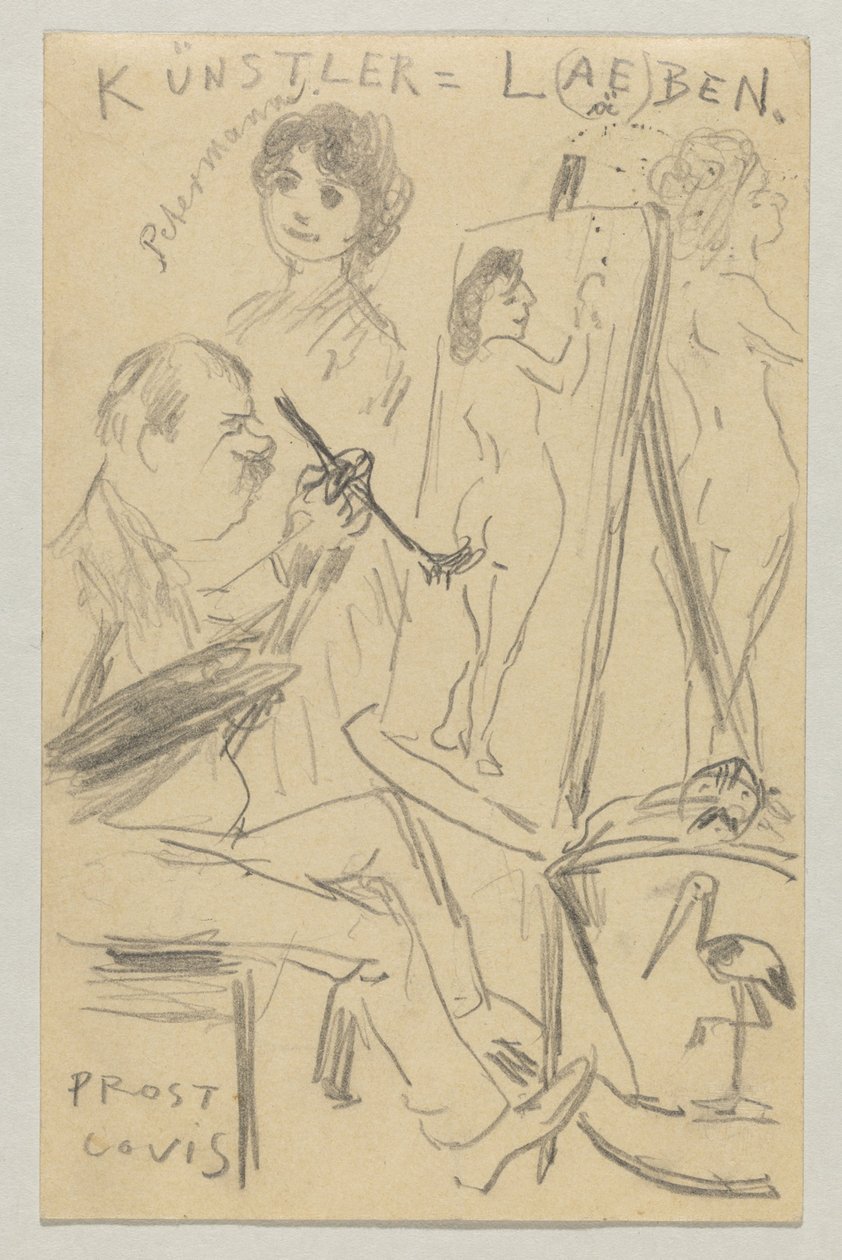 Lovis Corinth à Carl Strathmann: Carte postale, cachet postal du 25 juin 1904 - Lovis Corinth