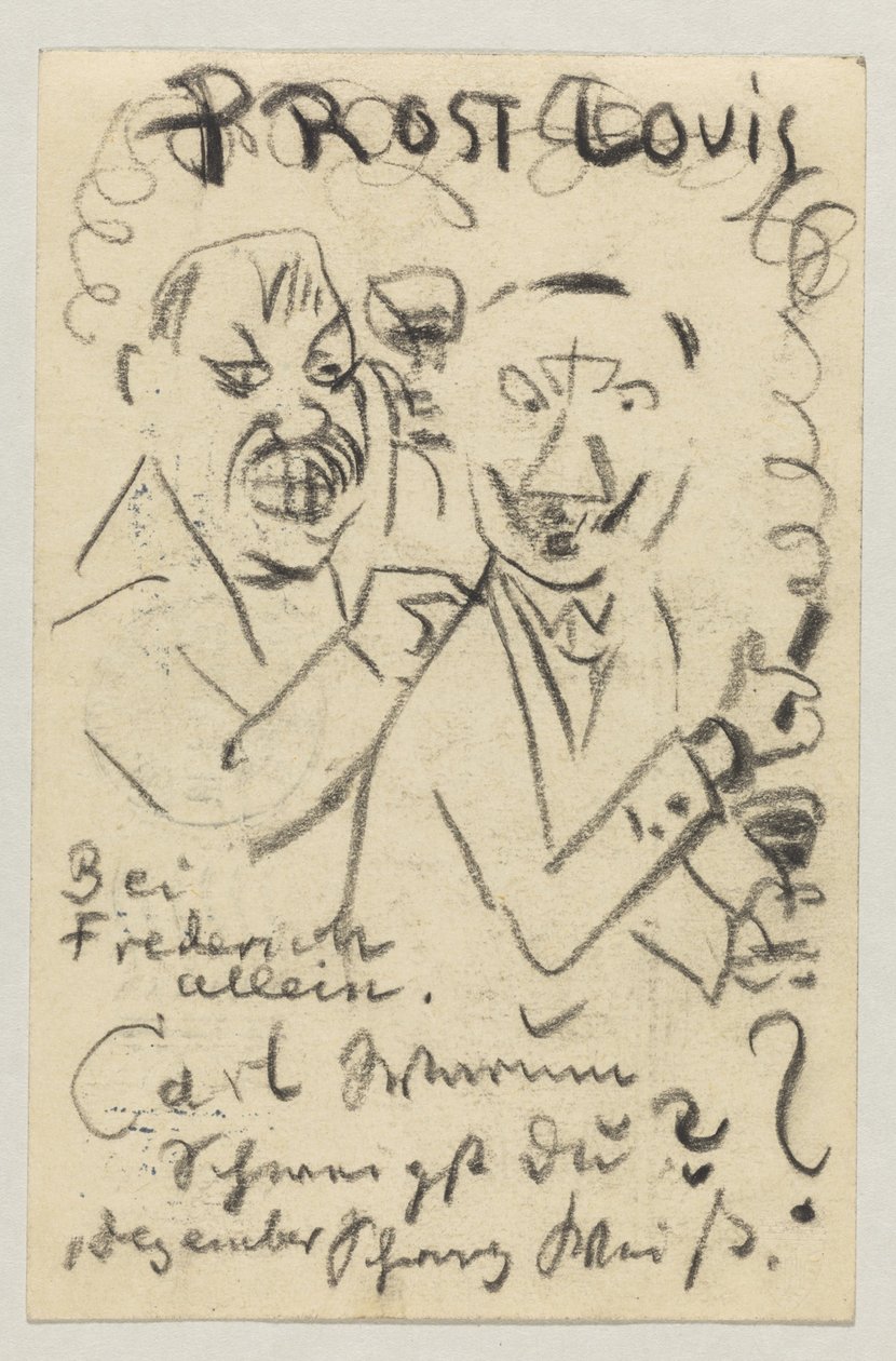 Lovis Corinth à Carl Strathmann : Carte postale, cachet postal du 30 octobre 1907 - Lovis Corinth