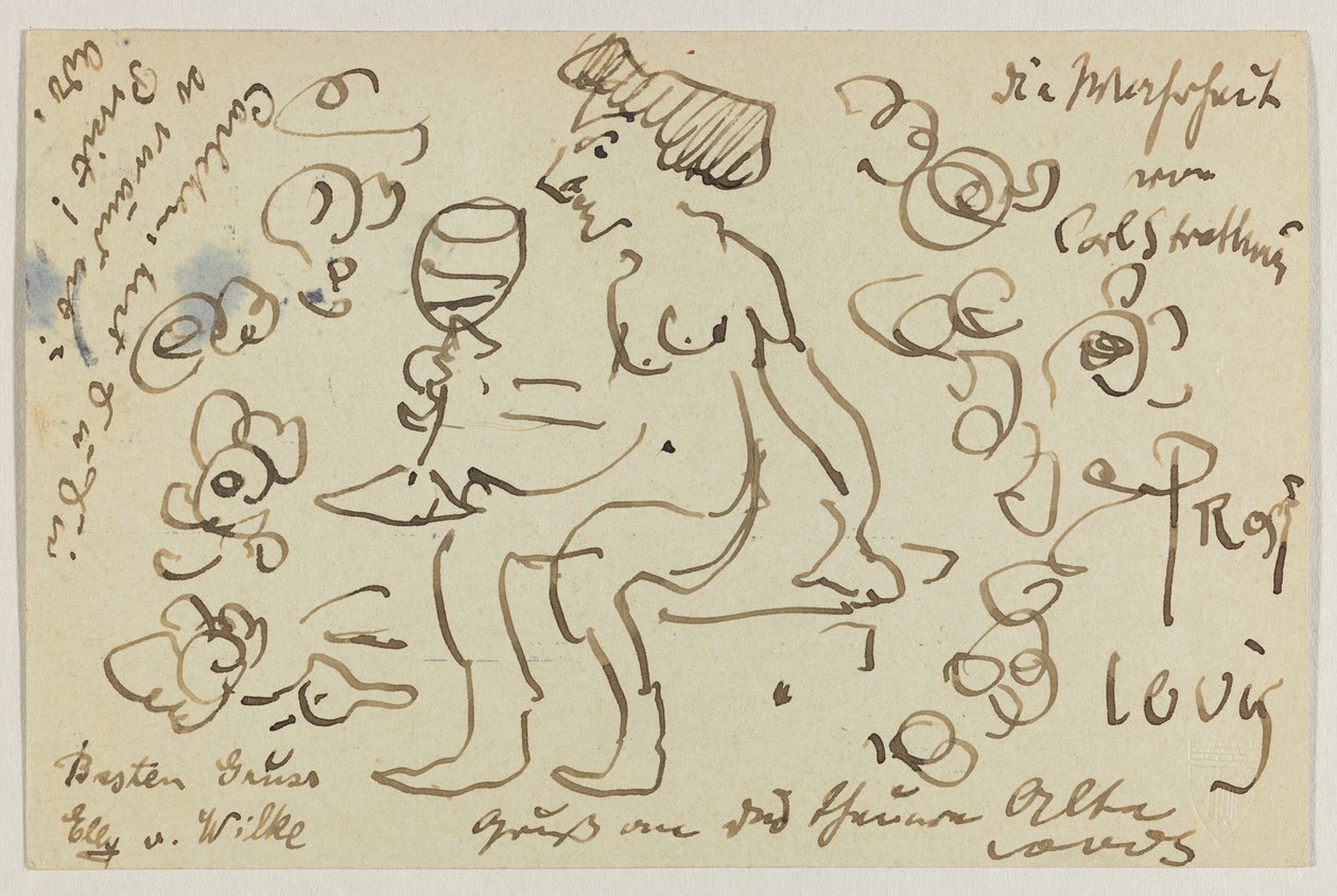 Lovis Corinth à Carl Strathmann : Carte postale, cachet postal 8 mars 1906 - Lovis Corinth