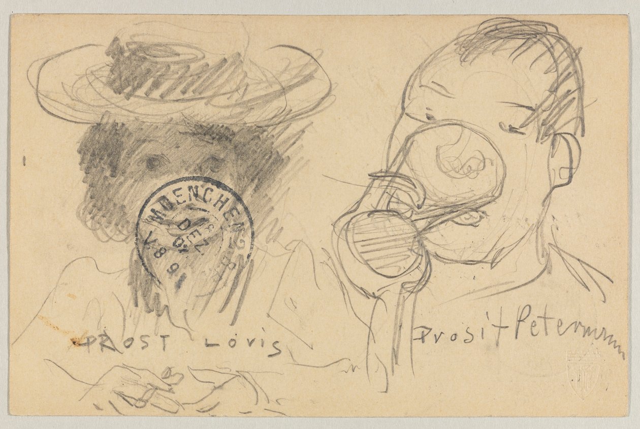 Lovis Corinth à Carl Strathmann : Carte postale, cachet postal recto 17 décembre 1902 - Lovis Corinth