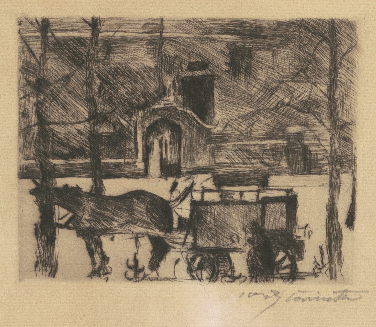 Milchwagen Chariot de lait, 1916 - Lovis Corinth