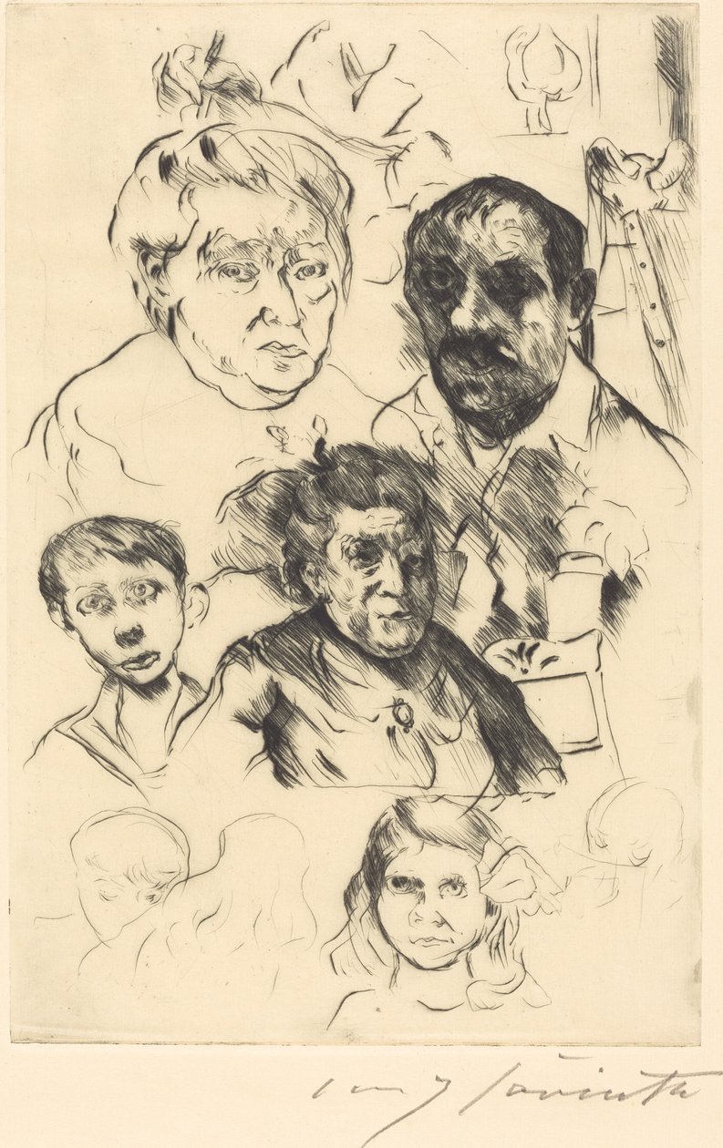 Différentes têtes et autoportrait - Lovis Corinth
