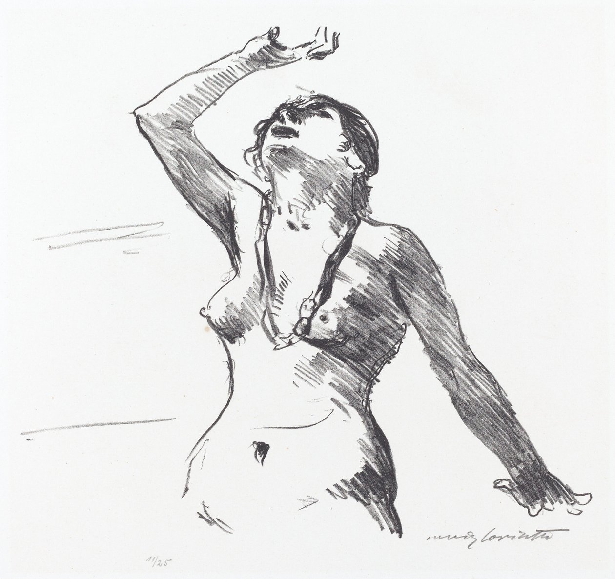 Nu féminin se défendant - Lovis Corinth