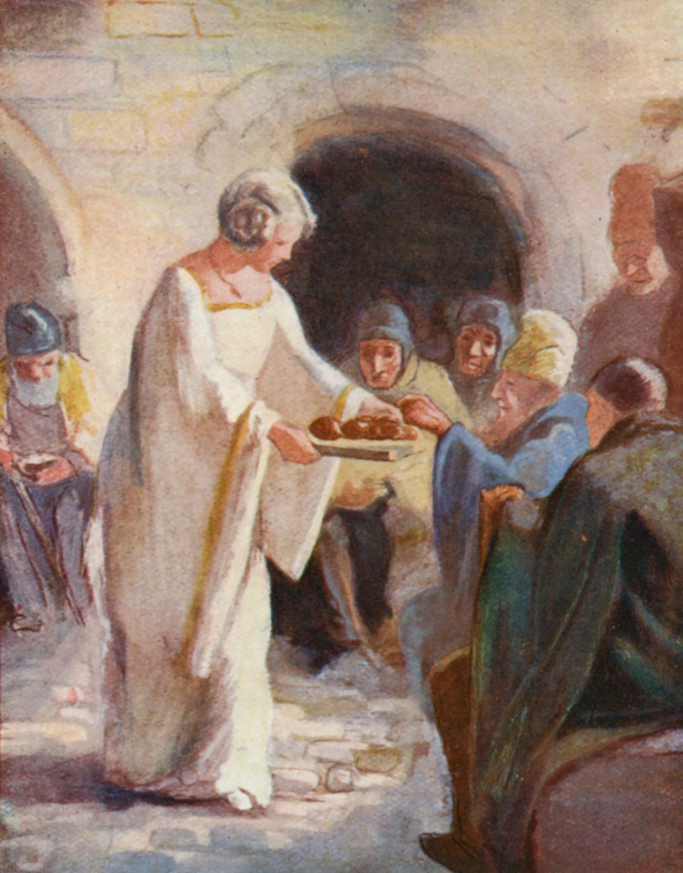 Illustration pour les histoires de Guy de Warwick (lithographie couleur) - Lowes Dalbiac Luard