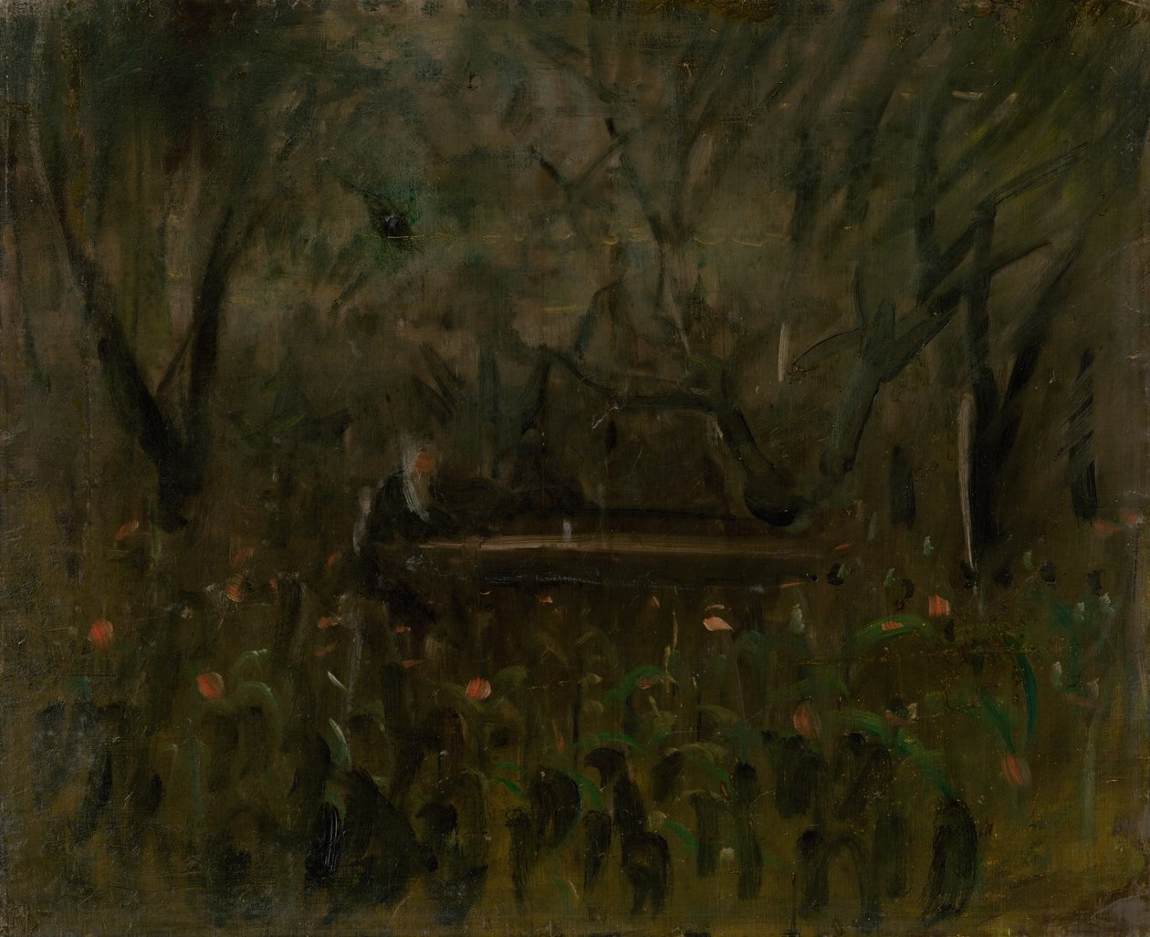 Dans le jardin à la table - Laszlo Mednyanszky