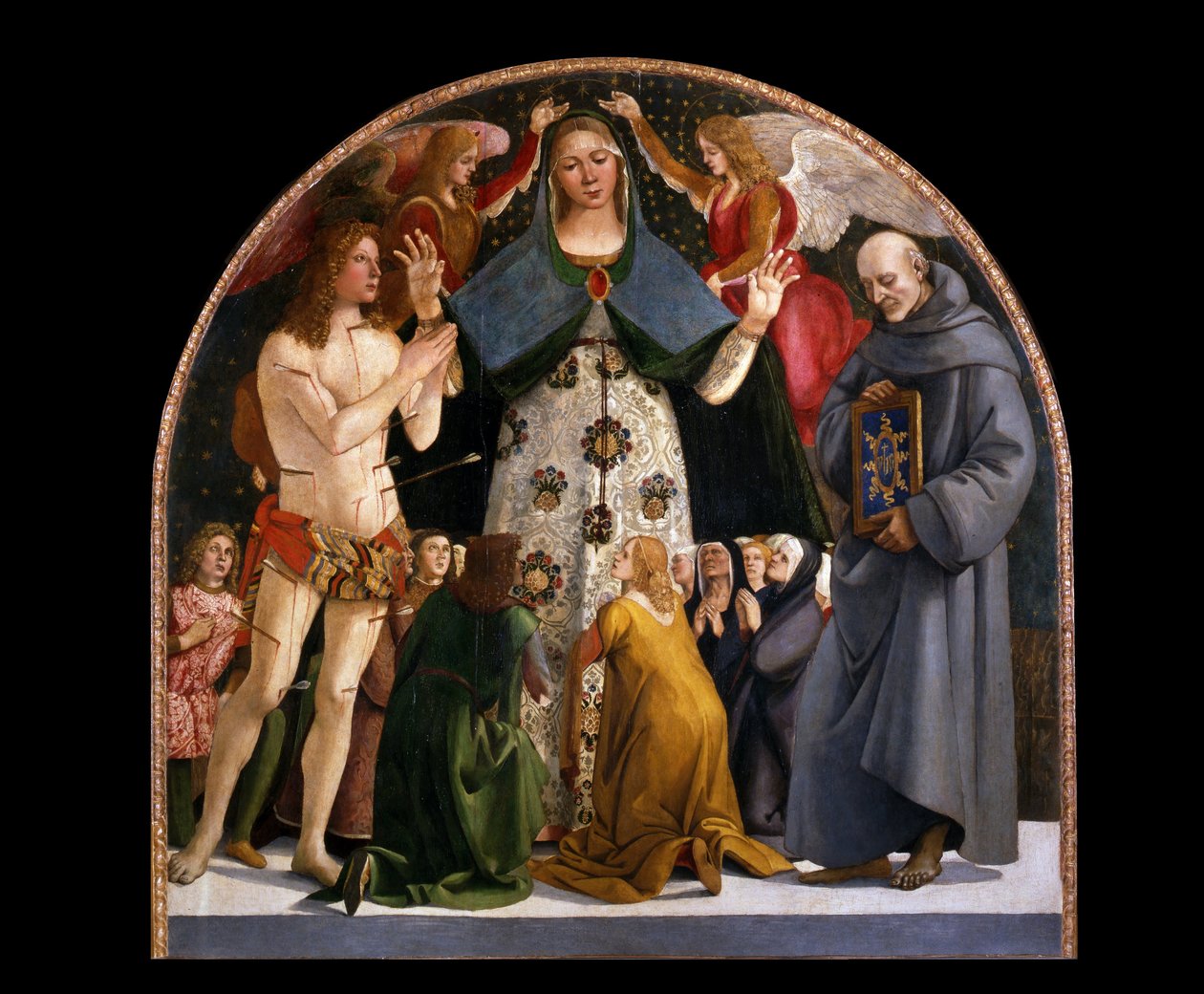 Madone de la Miséricorde et saints Sébastien et Bernardin de Sienne - Luca Signorelli