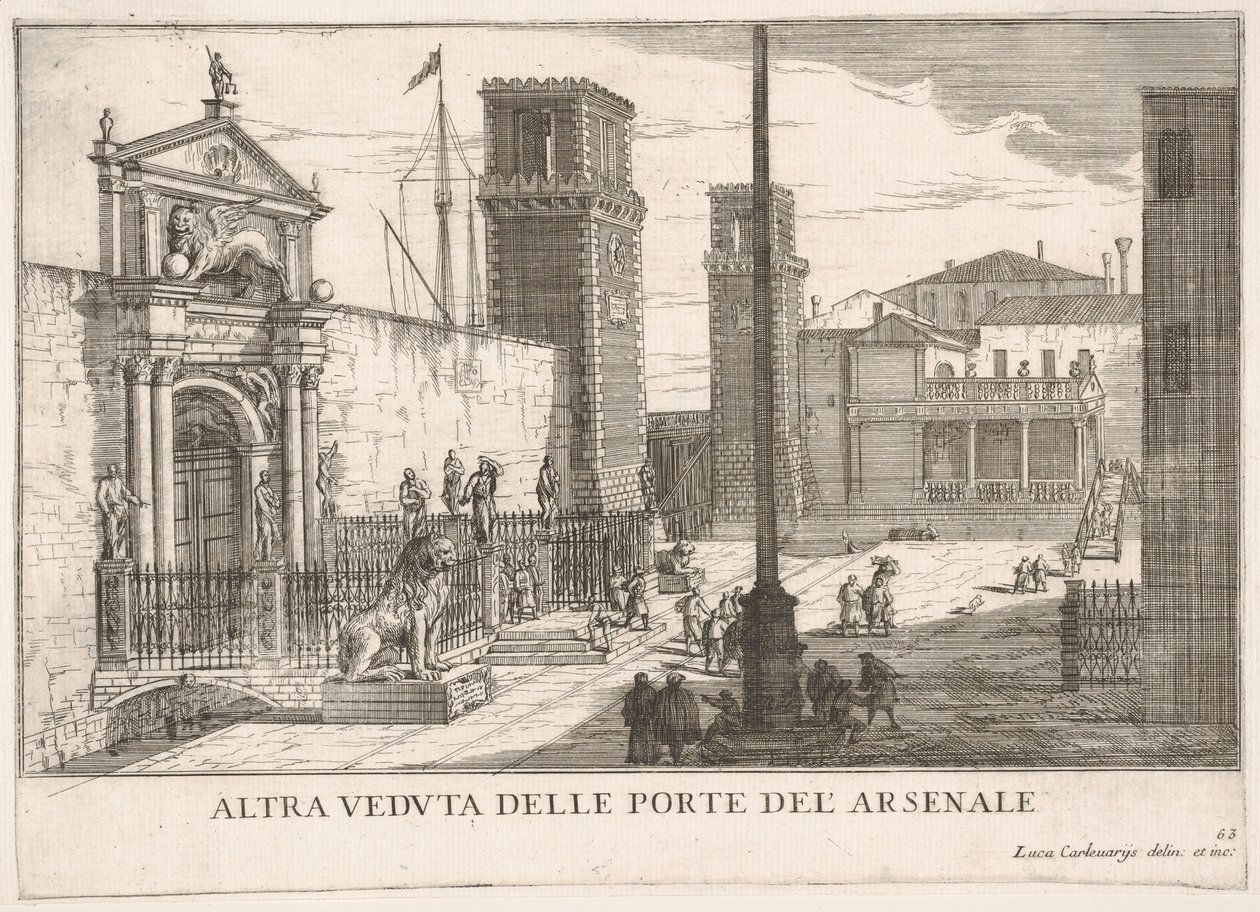 Vue de la porte du chantier naval et du complexe de l