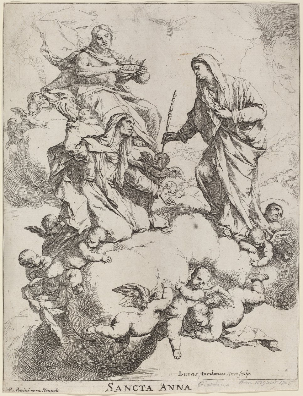 Sainte Anne Reçue par la Vierge et le Christ - Luca Giordano