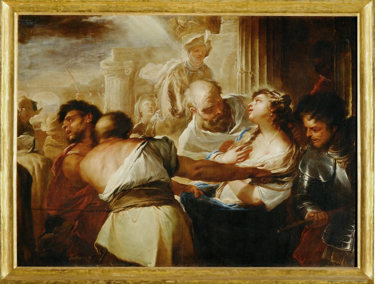Santa Lucia conduite au martyre (peinture sur toile) - Luca Giordano