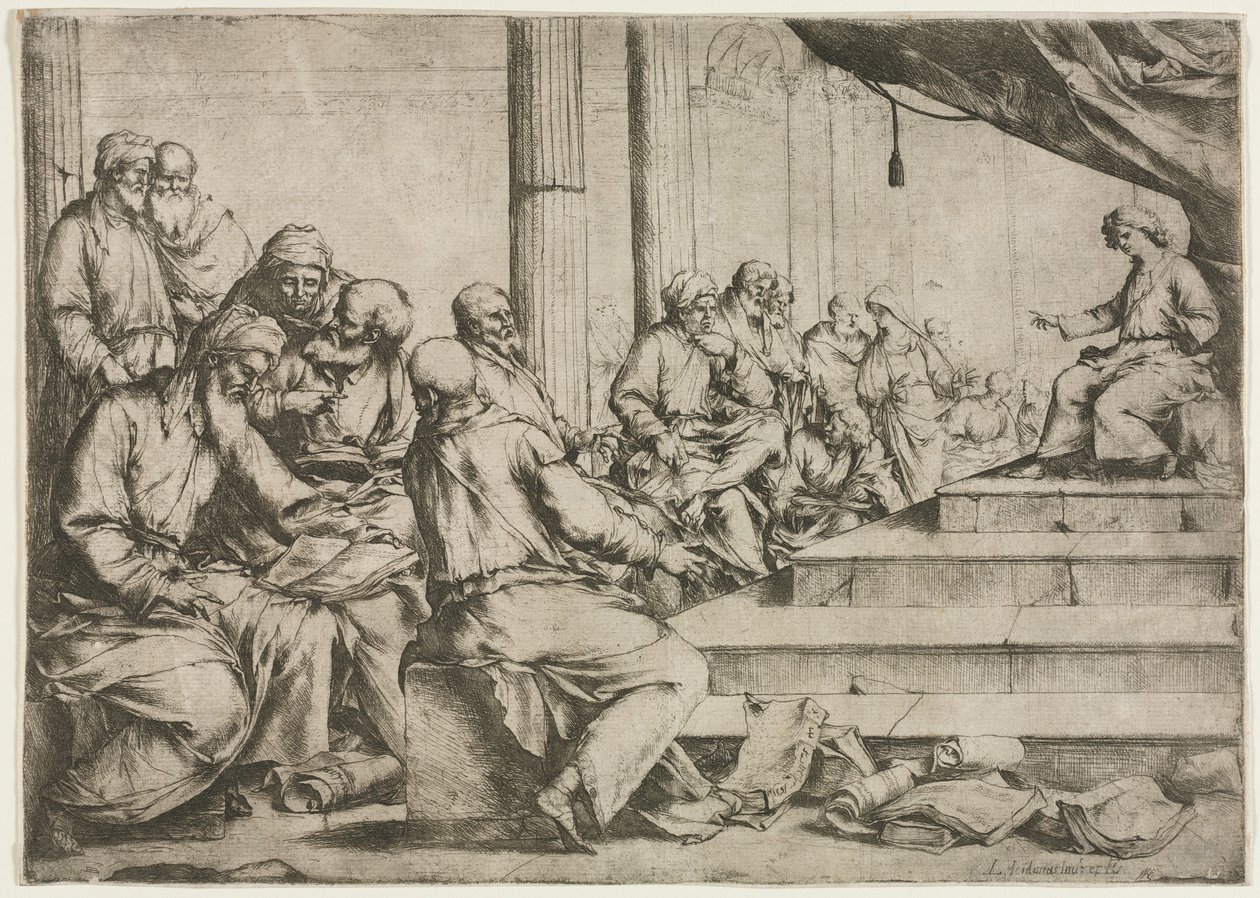 Le jeune Christ enseignant dans le temple - Luca Giordano