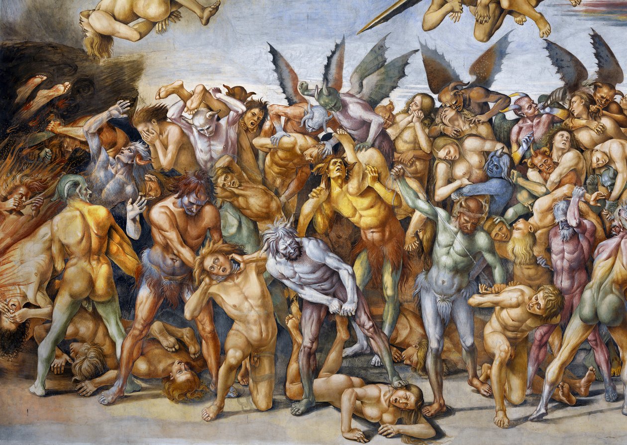 Damné en enfer, du cycle de fresques du Jugement dernier - Luca Signorelli