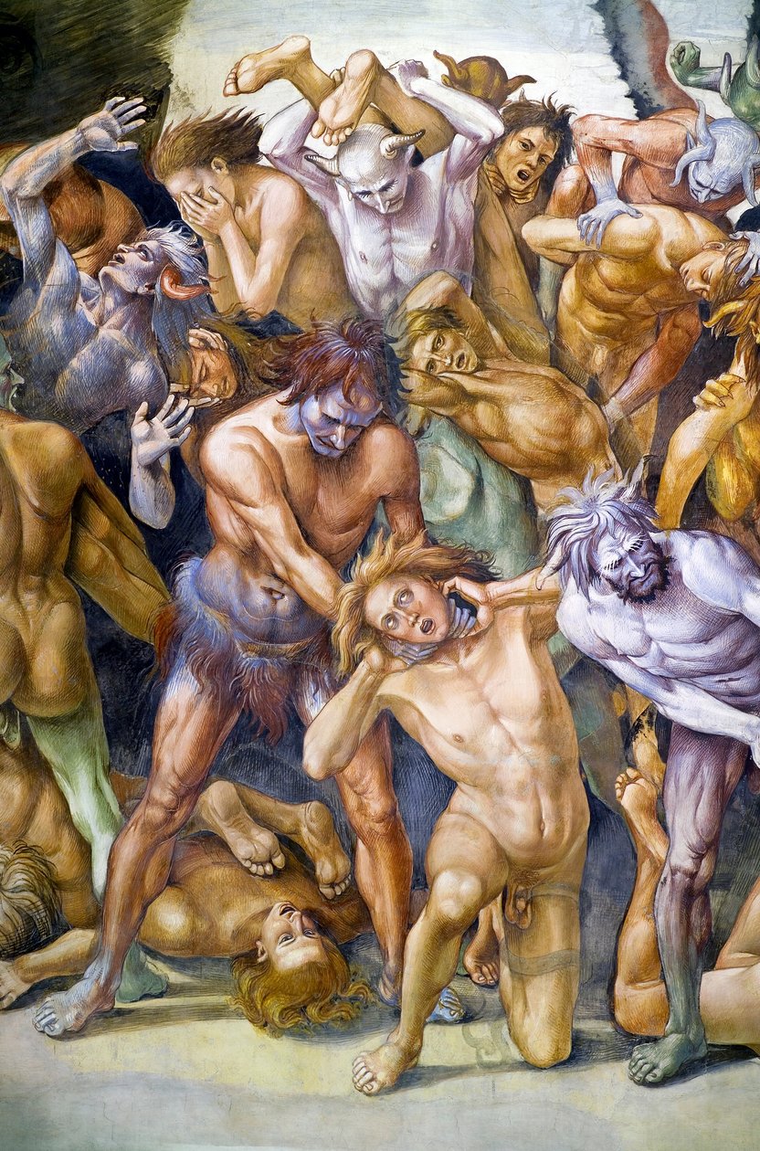 Damné en enfer, du cycle de fresques du Jugement dernier - Luca Signorelli