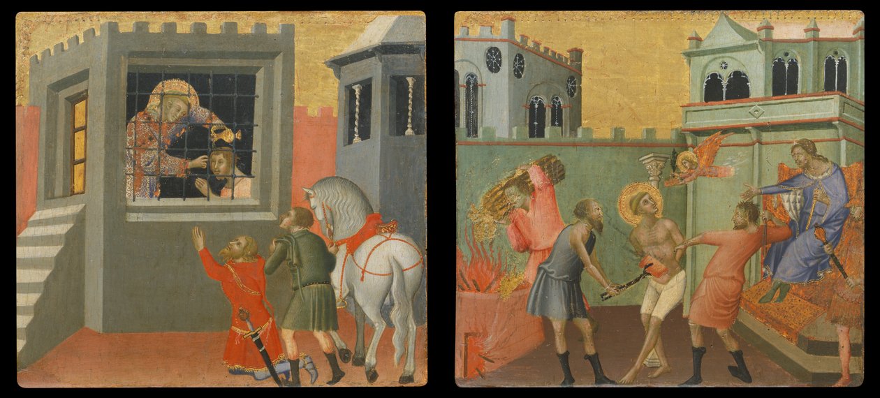 Panneau de prédelle : Saint diacre baptisant un néophyte en prison, Le ...
