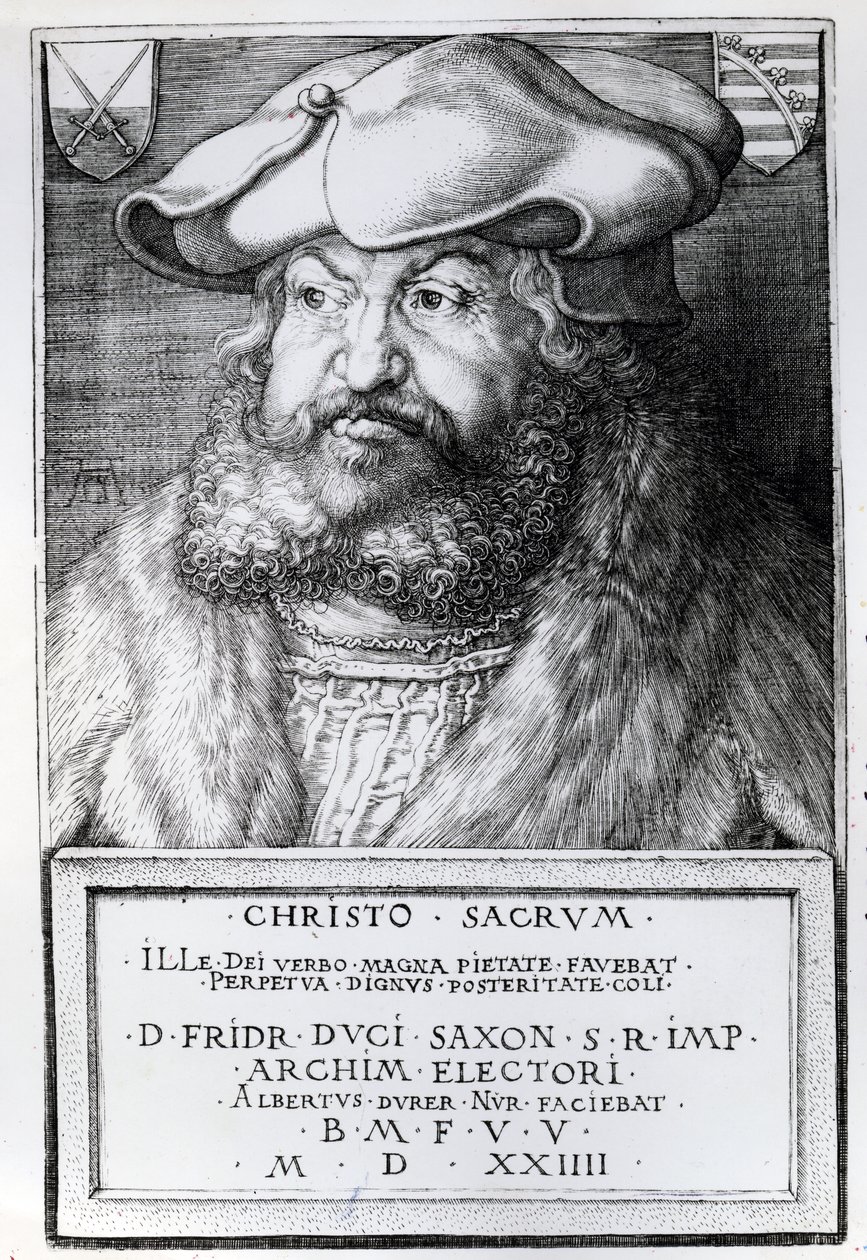 Friedrich III, Électeur de Saxe, gravé par Albrecht Dürer, 1524 - Lucas Cranach the Elder