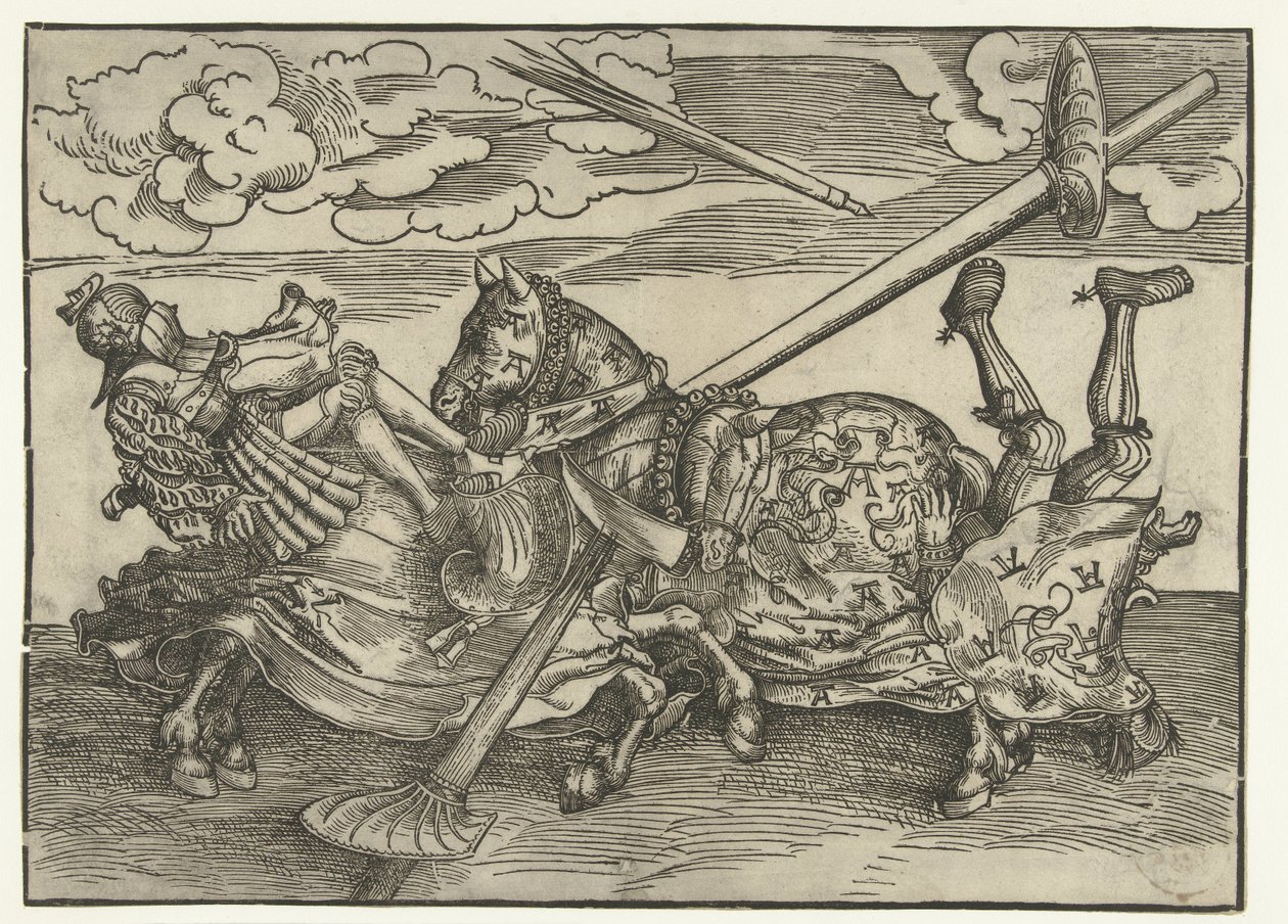 Tournoi allemand avec deux nobles en chevaliers - Lucas Cranach