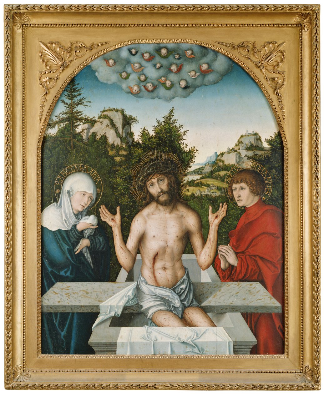 Schmerzensmann zwischen Maria und hl. Johannes - Lucas Cranach